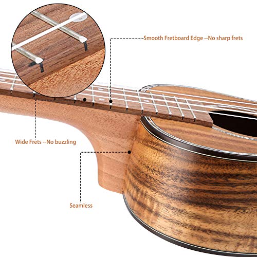 Concert Ukulélé, Hricane 23 Pouces Professionnel Koa Ukeleles UKK-02 Hawaïen Ukele Bundle avec Haute Qualité Sac de… - Les Beatles, Paul McCartney, John Lennon, RIngo Starr, George Harrison Concert Ukulélé, Hricane 23 Pouces Professionnel Koa Ukeleles UKK-02 Hawaïen Ukele Bundle avec Haute Qualité Sac de… – Image 5