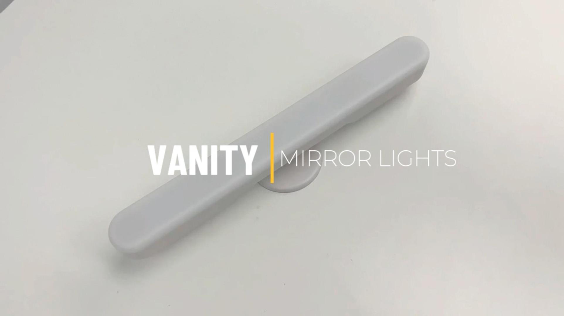Image of cambk Set of 2 Wireless Vanity Makeup Lights for Mirror, Stick On Rechargeable Light Bar for Bathroom Mirror with 3 CCT&Dimmable, Cordless Battery Operated Touch Control Lighting