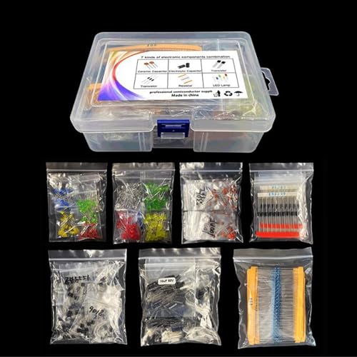 YFFSFDC 電解コンデンサ 電子部品バッグ 0.1uF - 1000uf 電子工作基本部品セット大容量 電解コンデンサ セット (1500)のサムネイル