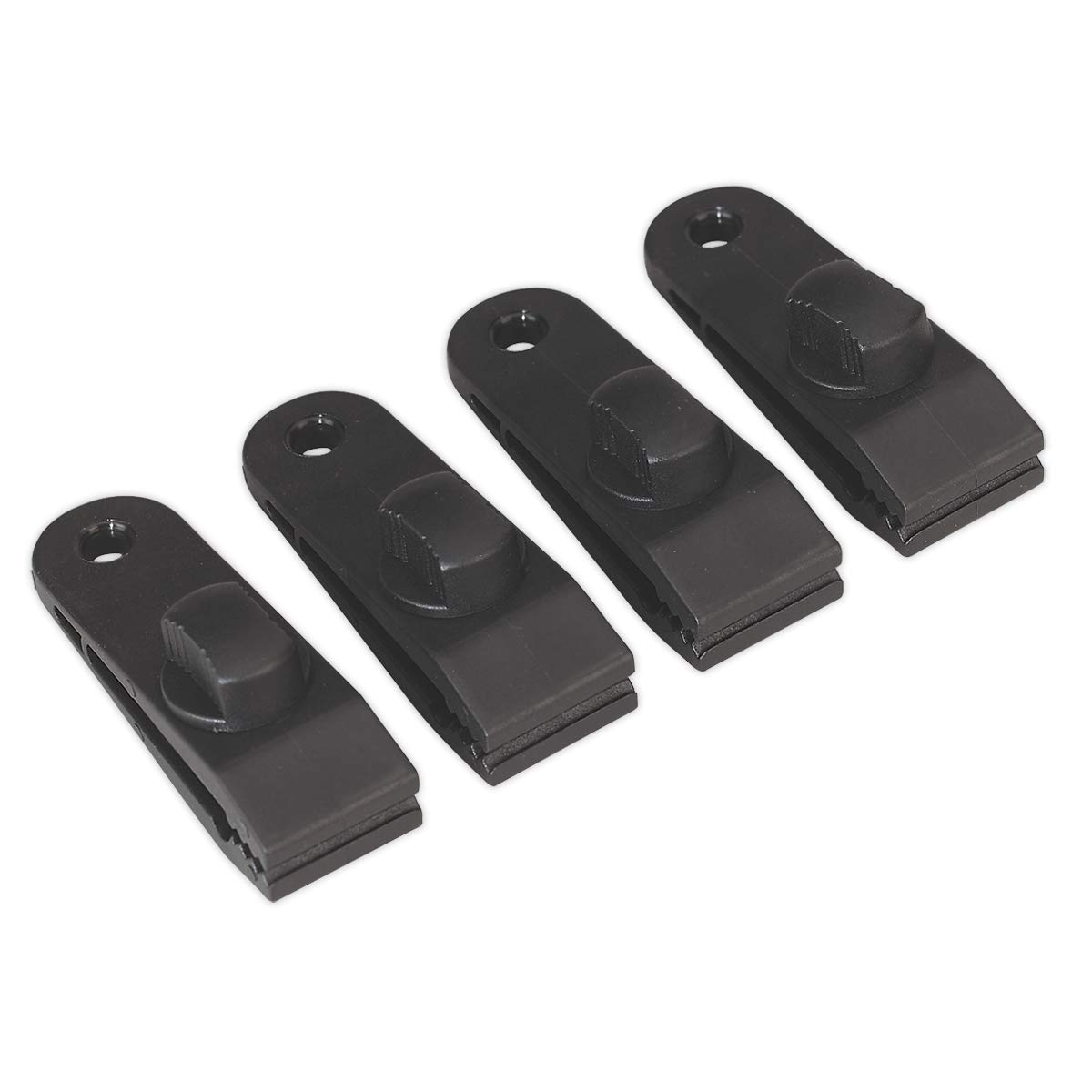 Sealey TARP4 Tarpaulin Clips, Black, Pack of 4