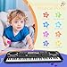 61 Key Piano Keyboard, Beginner Electronic Keyboard for Kids with Teaching Mode, 6 Demo Songs, 16 Tones, Microphone and Power Supply, Kids Piano Keyboard for Birthday Gift/Christmas Gift
