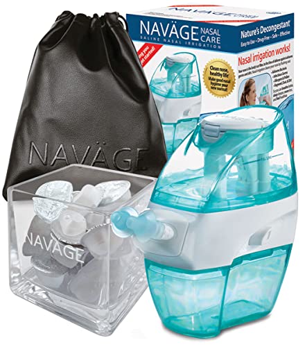 Navage Nasal Care Designer Bundle: Navage Nose Cleaner with 20 SaltPods, SaltPod Cube, and Travel Bag. 145.85 if Purchased Separately. You Save 28.90. for Improved Nasal Hygiene. (Black)