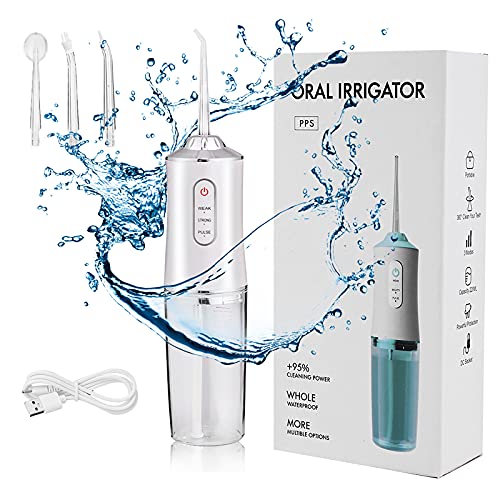 ZMYCJ Water Flossers Cordless Teeth Cleaner, Water Flossers for Teeth Braces & Bridges Care, Professional Cordless Oral Irrigator, 3 Modes 4 Jet Tips Rechargeable Water Pick for Home Travel