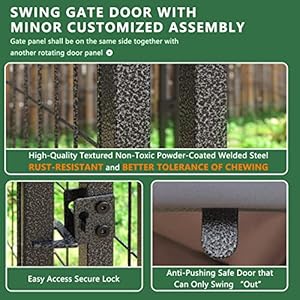 MUPATER-Dog-Kennel-Outdoor-Indoor-with-Roof-and-Rotating-Feeding-Doors-Large-Metal-Dog-Pen-Enclosure-House-Heavy-Duty-with-Canopy-Door-2-Bowl-Holders-and-Bowls-45L-x-45W-x-48H - Cucciolini Doodles   MUPATER-Dog-Kennel-Outdoor-Indoor-with-Roof-and-Rotating-Feeding-Doors-Large-Metal-Dog-Pen-Enclosure-House-Heavy-Duty-with-Canopy-Door-2-Bowl-Holders-and-Bowls-45L-x-45W-x-48H