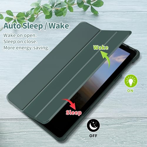 Image of DJ&RPPQ Lightweight and Convenient Case for 10 inch 2023 Protective Case with Auto Wake /Sleep-Dark Green