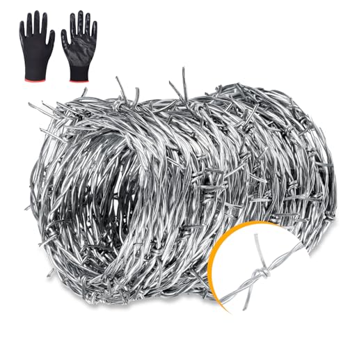AggFencer 7 6m Stacheldraht 1 3mm Drahtstärke 2 Punkt Wildzaun Stachelentfernung Verzinkt Stark und Flexibel Weidezaun für Balkon Garten Baseballschläger oder Handwerk