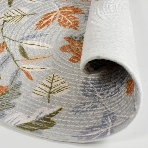 Image of LaVichitra Cotton Table Placemat | Dining Table Mat | Bed Side Table Mat | Cotton Round Shape Placemats | Washable PlaceMat for Shelves & Plant Pots - Pack of 6, Autumn Theme