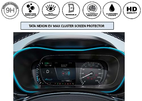 Image of Tata Nexon Ev Max Speedometer /Instrument Cluster Screen Protector -TATA NEXON Car Accessories Screen Protector-Pack of 1 (GLOSSY FINISH)