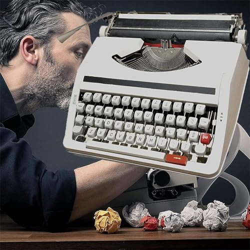 RENJJPBO Portable Manual Typewriter -Retro Manual Typewriter, Mechanical English Typewriter, 1980 Classic Nostalgia, Portable Retro Manual Typewriter