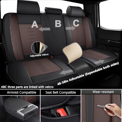 Image of Car Seat Covers for Neon,for Dodge Neon 2000-2005,Leather Full Set Seat Covers,Airbag-Compatible Car Seat Protectors,Waterproof Seat Cover for Cars(Black+Coffee,5PCS Only)