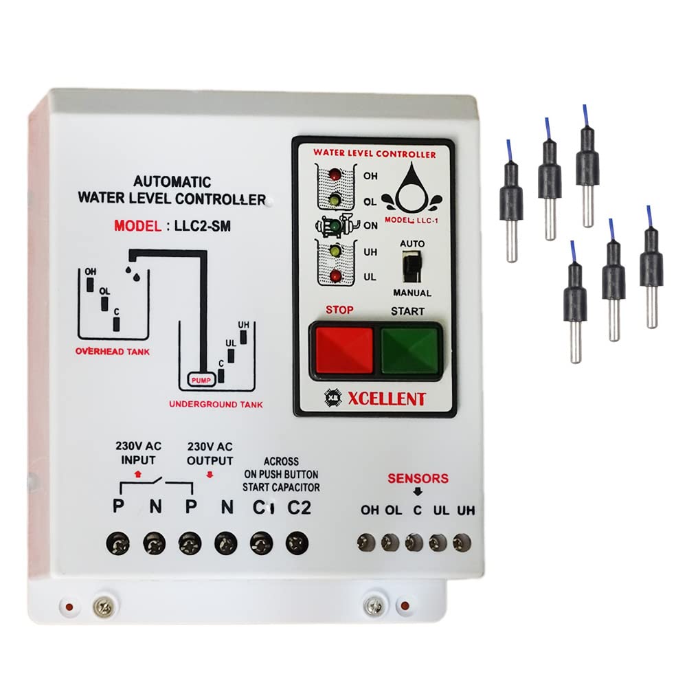 See full amazon price history chart for Microtail Fully Automatic Water Level Controller with sensors for submersible pumps having button type multi capacitors starters Microtail Fully Automatic Water Level Controller with sensors for submersible pumps having button type multi capacitors starters (B09YRGLCQ8) Amazon Price History, Amazon Price Tracker