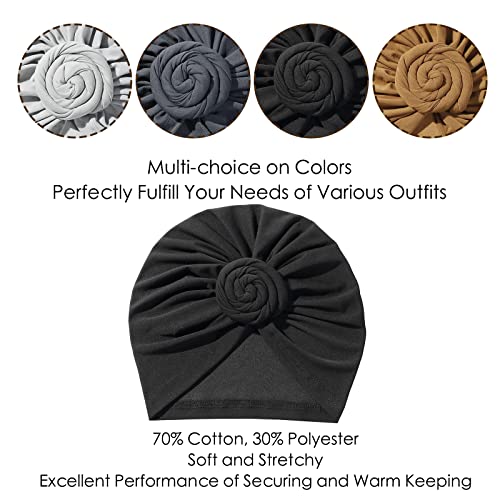 Image of KYNARI Turban Head Wraps for Women, Pretied Stretch Bonnet Hair Wrap | African Knot Turban Hats Pre Twist Headwear Soft Head Scarf Elastic and Breathable Head Covering Cancer Caps for Black Women