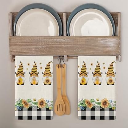 Geschirrtücher Sonnenblume Gelbe Blume Handtücher Küchentücher Saugfähige Küchenhandtücher Waschbar Trockentücher Küche Wiederverwendbar Kitchen Towels Geschirrhandtücher 4 Stück (40x60 cm)