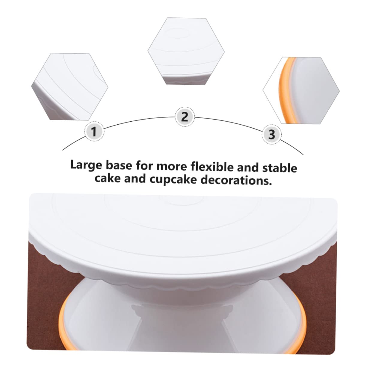 COLLBATH Plato Giratorio para Pasteles Bandeja Giratoria de Plástico Mesa de Trabajo Giratoria para Hornear Pasteles Suministros para Repostería para Hacer Tartas y Casa