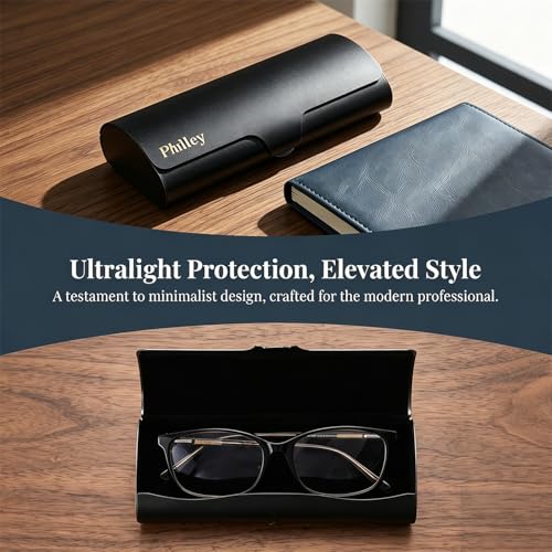 Image of Philley Aluminum Ultra-Light Eyeglasses Case Hard Shell Nearsighted Glasses Case for Women & Men