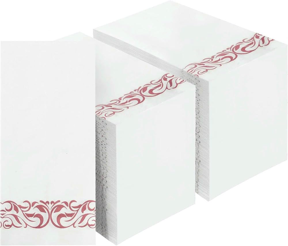 JJDFW 25/50 tovaglioli eleganti tovaglioli di carta velina vintage bianco festa matrimonio morbido tovagliolo cena
