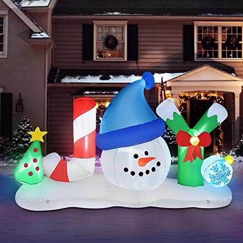 BZB Goods 4 Foot Christmas Inflatable Joy Snowman Snow