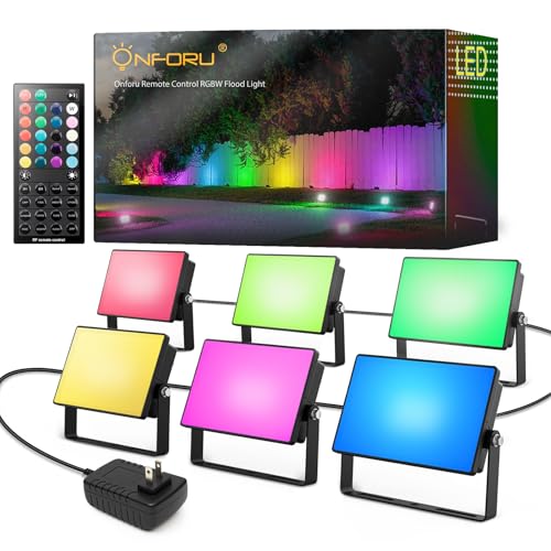 Onforu RGBW Flood Lights Outdoor Remote Control, Color...