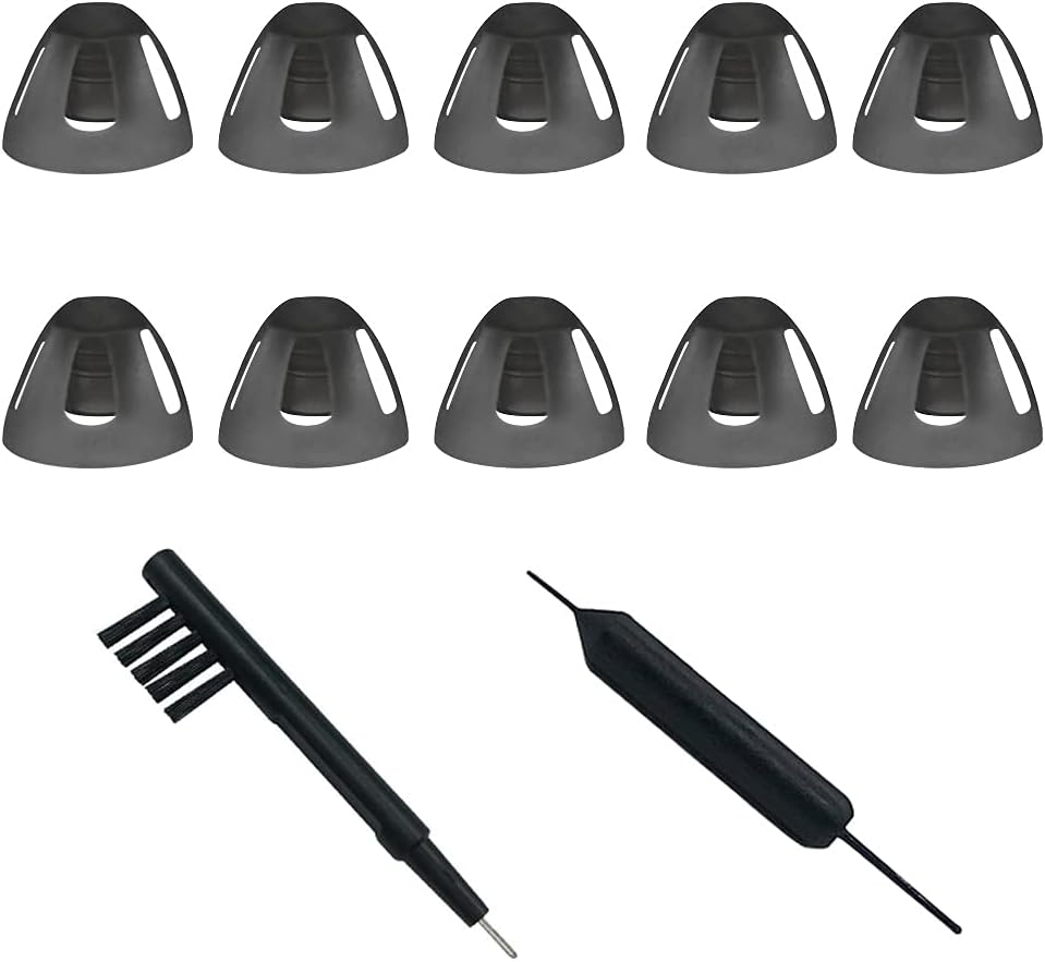 Smokey Hearing Aid Open Domes Ear tips for ReSound Sure Fit Style RIC RITE and Open Fit BTE Hearing Amplifier with Cleaning tools Brush Cleaner and Carry Case (Smokey, Medium)
