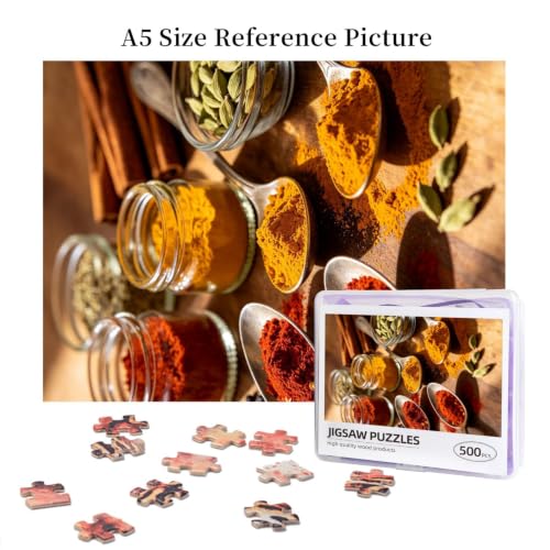 500 Piece Puzzles for Adults Personalized Wooden Puzzles Colorful Spices Jigsaw Puzzles Gift Custom Puzzle from Photos Challenging Puzzles for Family Wedding Christmas Birthday Gifts 20.4 x 15 in - Image 6