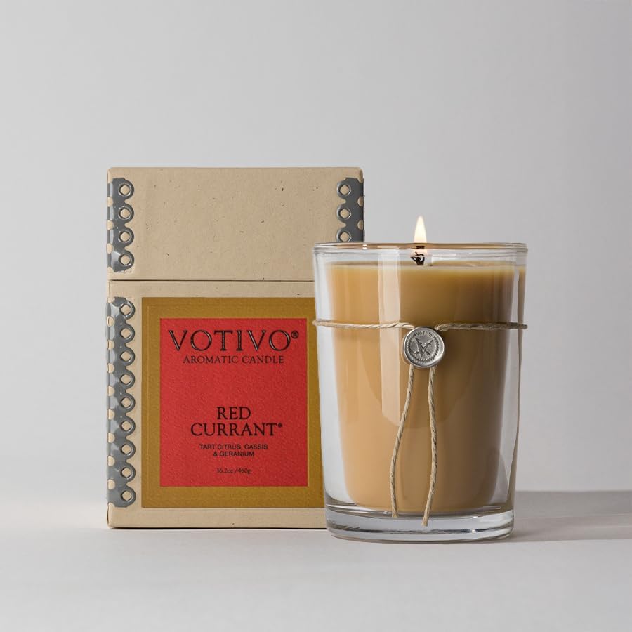 Votivo Red Currant 6.8 oz Aromatic Candle | Soy Wax Blend | Luxury Glass Jar Scented Candle & Box | Candles for Home Scented | Long Burning & Highly Scented - Image 3