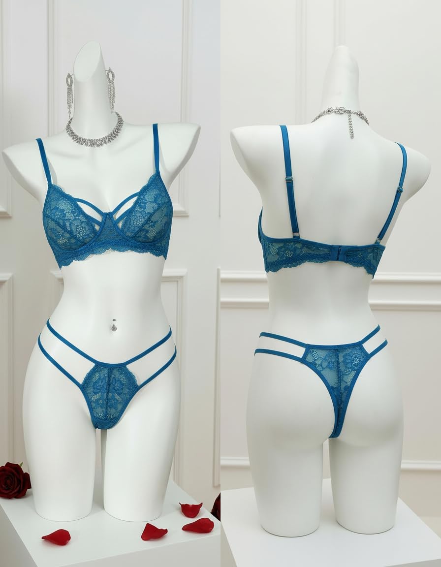 Avidlove Lingerie Sets for Women Sexy Lace Bra and Panty Set Wireless 2 Piece Lingerie Outfit - Image 2