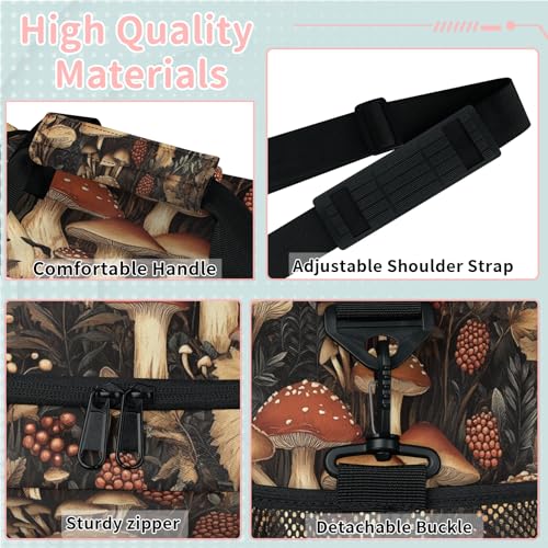 Forest mushroom community Travel Duffle Bag - Waterproof weekend luggage bag, men's sports and fitness bag, delivery hospital storage bag, overnight luggage bag with pull rod cover2