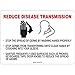 Sign 10X14 Reduce Disease, High Impact Styrene Rd On Bk/Wh