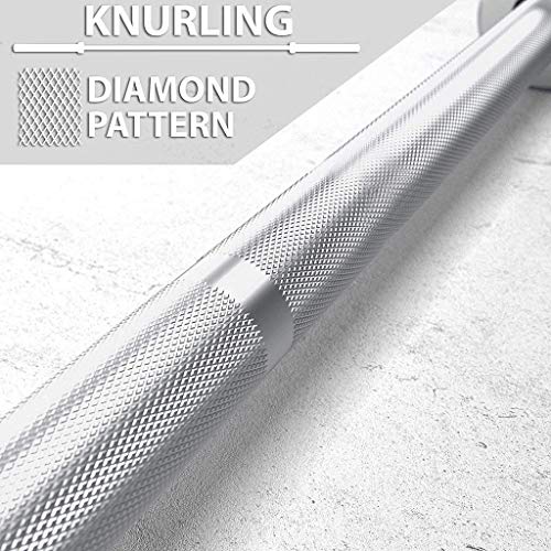 DOYCE 7 Ft Barbell Weight Set, 7 Foot Olympic Barbell Set, Bench Bar Strength Training Home Fitness Equipment Cross Weightlifting 330lb with 2 Olympic Barbell Clamps for Lifts 34LB