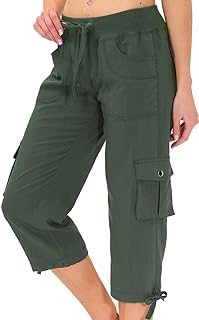 Sponsored Ad - MoFiz Womens Capris with Pockets Loose Fit Casual Capri Pants Dressy Lightweight Ladies Baggy Cargo Pants f...