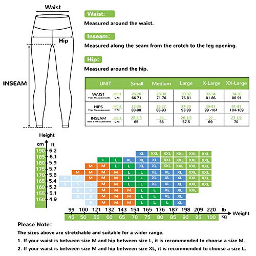 Letsfit High Waisted Leggings for Women, Yoga Pants with Pockets and Tummy Control for Workout Running Cycling Gym, Black, Medium - Thumbnail 6