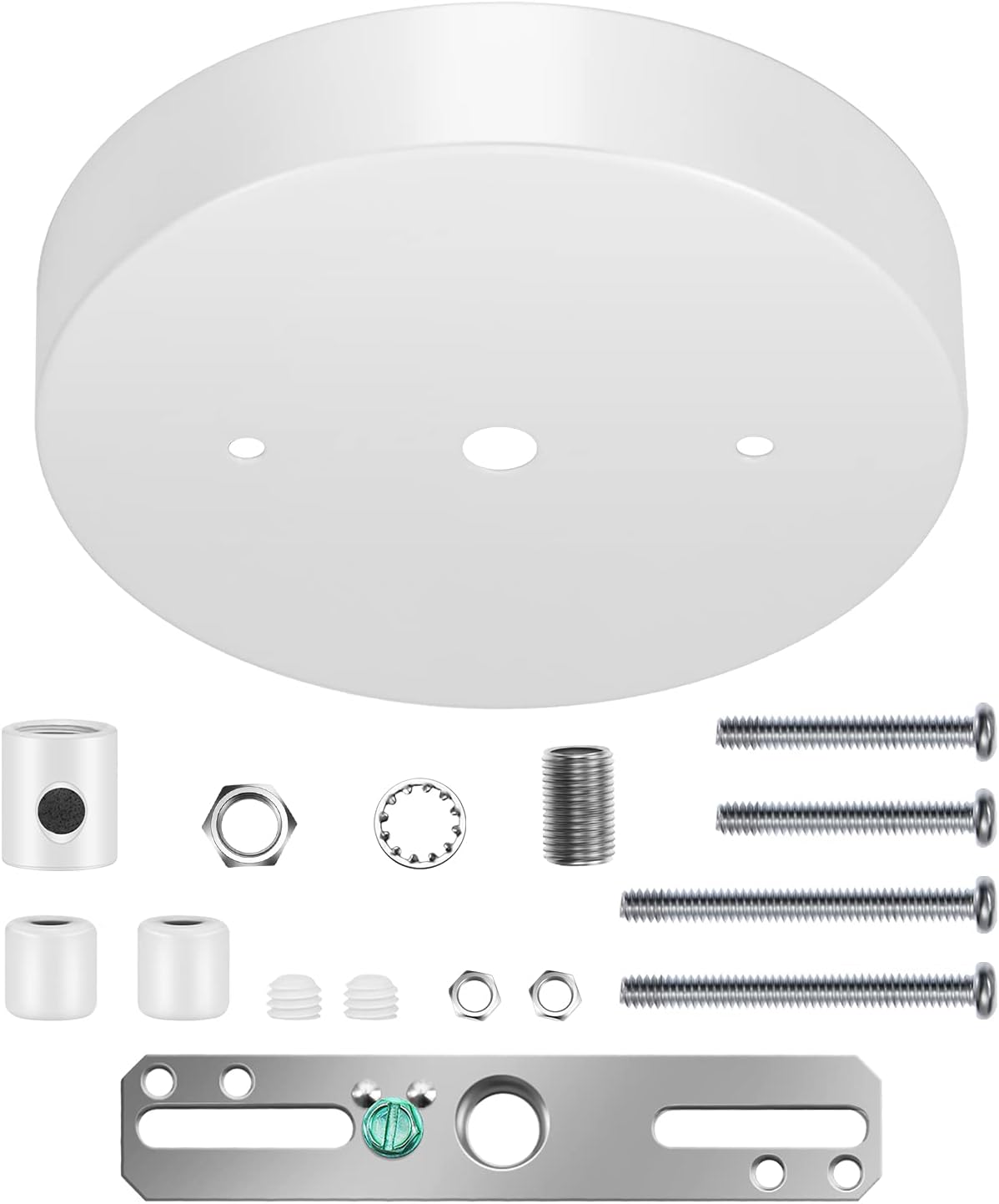 Canomo 5 1/8 Inches Ceiling Lighting Canopy Kit Single Head Pendant Light Plate Cover with All Mounting Hardware for Chandelier or Pendant Light (White)