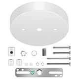 Canomo 5 1&sol;8 Inches Ceiling Lighting Canopy Kit Single Head Pendant Light Plate Cover with All Mounting Hardware for Chandelier or Pendant Light &lpar;White&rpar;