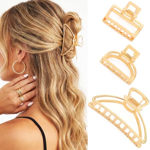 Fashey Metal Claw Clips Gold Hair Claws Mini Hair Clip Hair Accessories for Women (Gold)