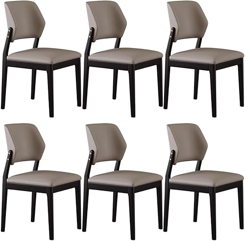 Miniatura 40 de YVYKFZD Juego de sillas de comedor de madera, silla de comedor de cuero, sillas de cocina tapizadas con respaldo curvo, silla de sala de estar sin