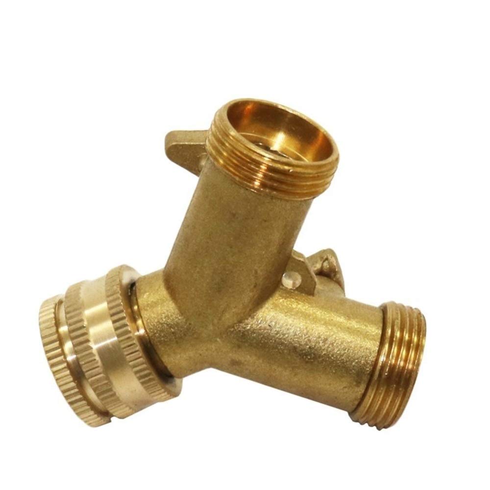 Accesorios para tuberías de riego, Grifo de jardín Bola, 2 vías, fontanería en Y, latón, Rosca Hembra, Divisor Manguera riego