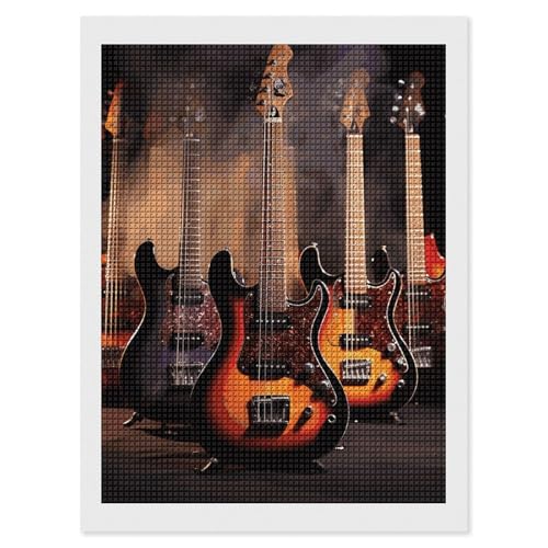 Kit peinture diamant 5D guitare électrique : le cadeau créatif idéal pour adulte débutant