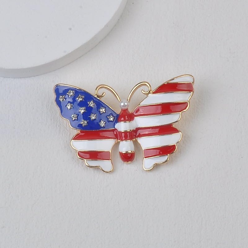 Image of USA Flag Brooch Pin Souvenir for United States of 2026 Veteran's Day Pin Patriotic Accessories Independence Day Decor Gifts for Sister