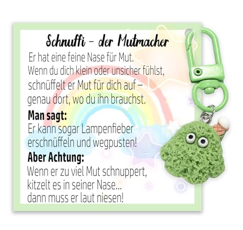 MKISHINE Glücksbringer Einschulung Mutstein Schulkind + Mutmonster Schulkind Mutstein 2025 Schultüte Füllung Schulanfang Geschenk Glücksbringer mit Grußkarte Geschenkbox