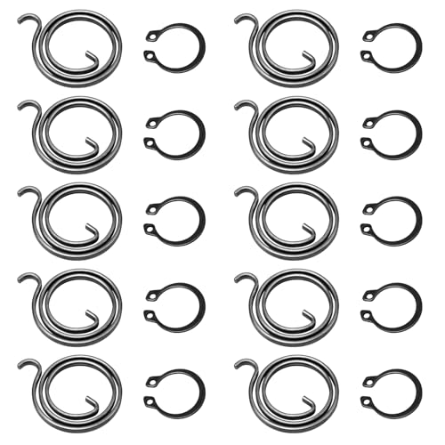 Diconu Muelles 2,5 mm Vueltas & Anillos Retención 15mm para Manillas de Puerta, Repuestos de Resorte, Kit de Reemplazo Muelles Manijas Puerta para Reparar Pestillos Hundidos