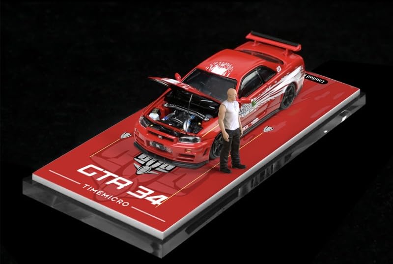 Amazon | 1/64 TIMEMICRO 日産 GTR R34 ワイスピ 赤 フィギュア付き