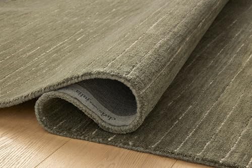Loloi HENRHEY-01OLIV2699 Chris Loves Julia Henry Collection Hey-01 Olive/Ivory 2'-6 Inch X 9'-9", .50 Inch Pile Height, Runner Rug thumb #2