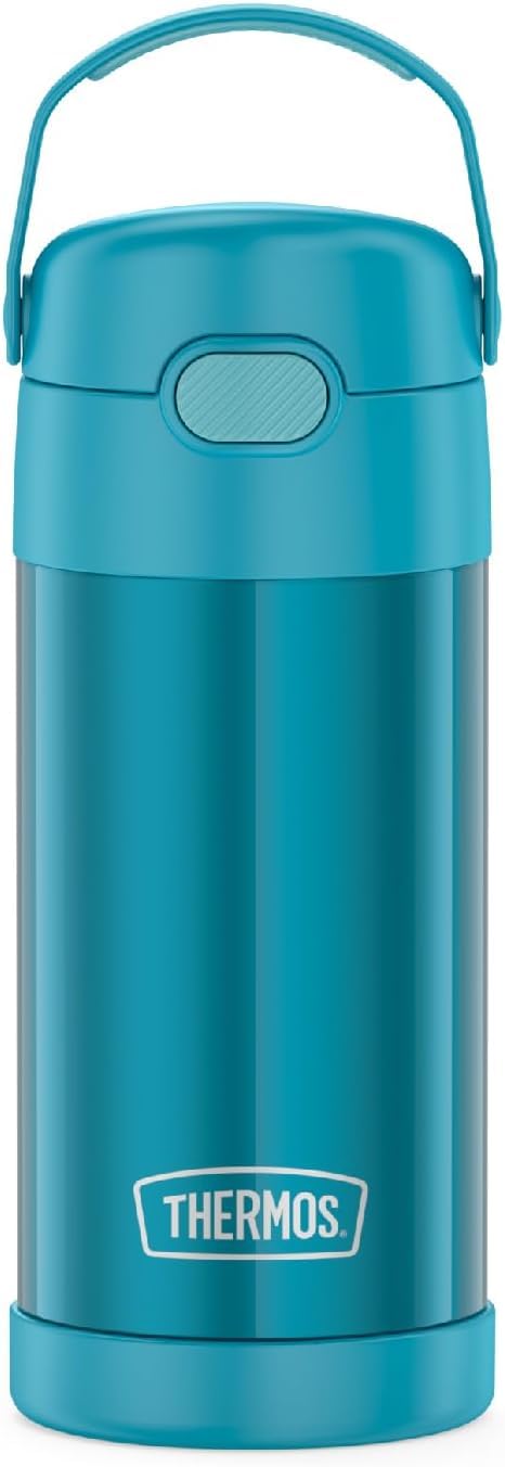 THERMOS FUNTAINER Water Bottle with Straw - 12 Ounce - Kids Stainless Steel Vacuum Insulated Water Bottle with Lid,Teal,(Pack of 6) Teal (Pack of 6) 12 Ounces (Pack of 6)