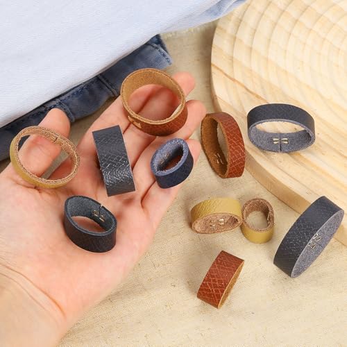 uxcell Leather Belt Loop Keeper, Belt Strap Ring, Belt Band Replacement Strap Holder Belt Accessories for Ratchet Belts4