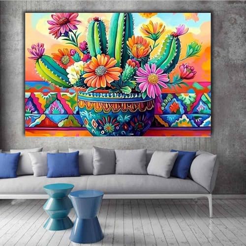 Poster animal mignon avec cactus vert pour décoration de chambre enfant - 2