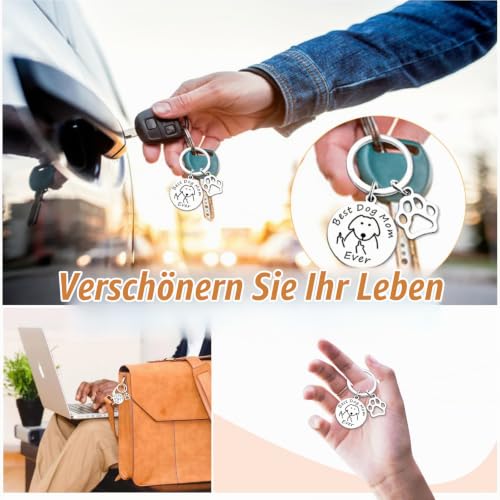 Aotoyou Schlüsselanhänger für Hunde Mutter Hundemama, Lustige Geschenk