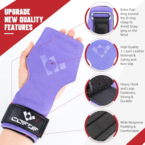 Image of Weight Lifting Wrist Strap, Double-Layer Leather for Deadlift Powerlifting