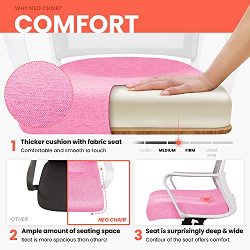 Ergonomic Mesh Office Chair for Home Office Desk (Pink)