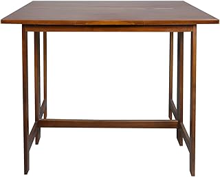 Casual Home Solid Wood Flip-Top Folding Console to Dining Convertible Table