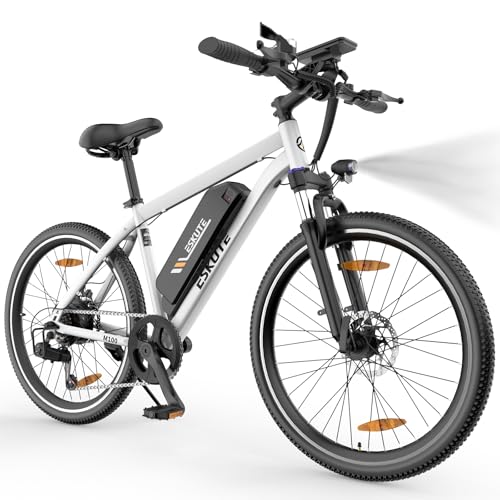 Eskute M100 Bicicleta Eléctrica, 27.5 Bicicleta Electrica Montaña,Motor 250w, Batería Extraíble 36v 10.4 Ah, Pantalla Led, 7 Velocidades, Bici Electrica Mtb Trekking Para Adultos Unisex Blanco Eskute M100 Bicicleta Eléctrica, 27.5 Bicicleta Electrica Montaña,Motor 250w, Batería Extraíble 36v 10.4 Ah, Pantalla Led, 7 Velocidades, Bici Electrica Mtb Trekking Para Adultos Unisex Blanco